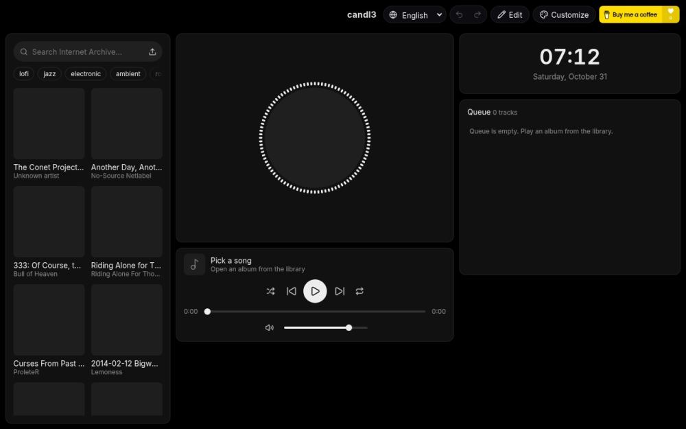 Screenshot of the homepage of candl3.com