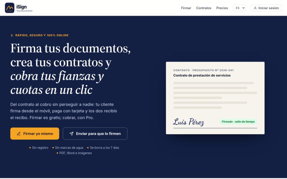 Screenshot of the homepage of isignyourdoc.com
