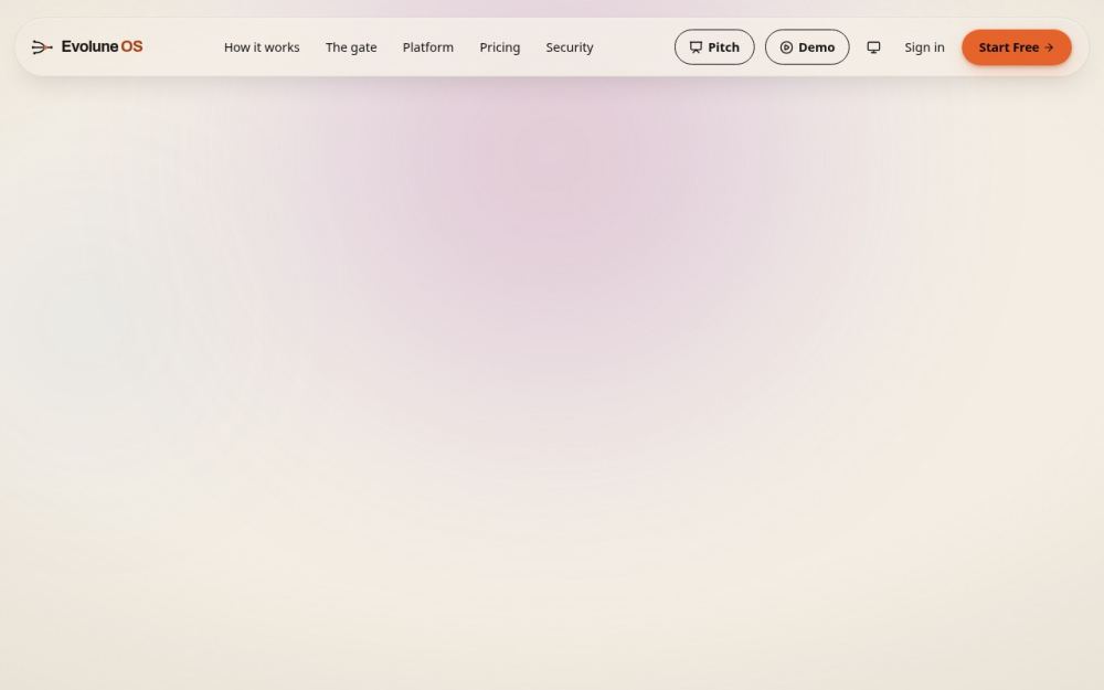 Screenshot of the homepage of evoluneos.com
