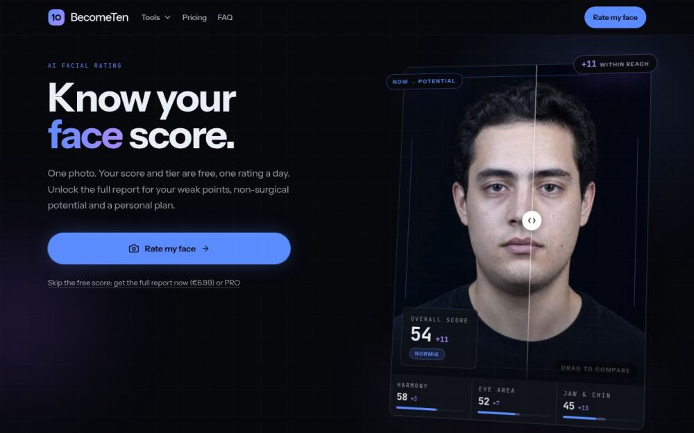 Screenshot of the homepage of becometen.com