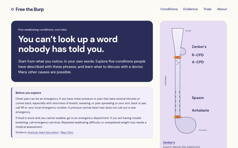 Screenshot of the homepage of freetheburp.com