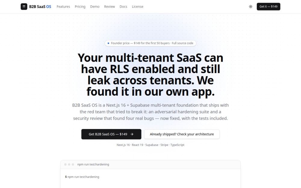 Screenshot of the homepage of andrady.co