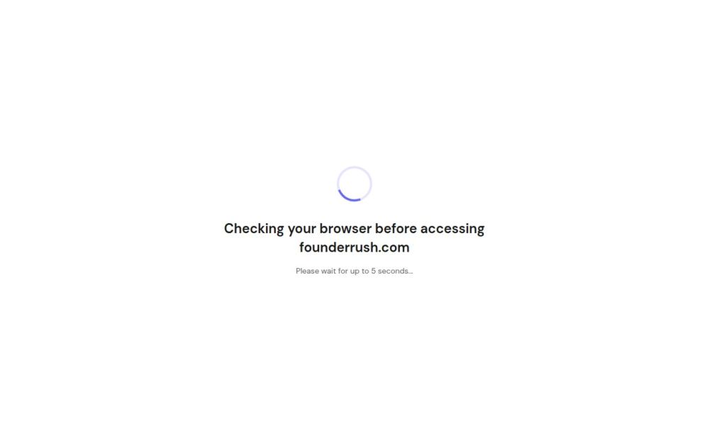 Screenshot of the homepage of founderrush.com