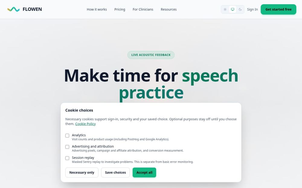 Screenshot of the homepage of flowen.digital