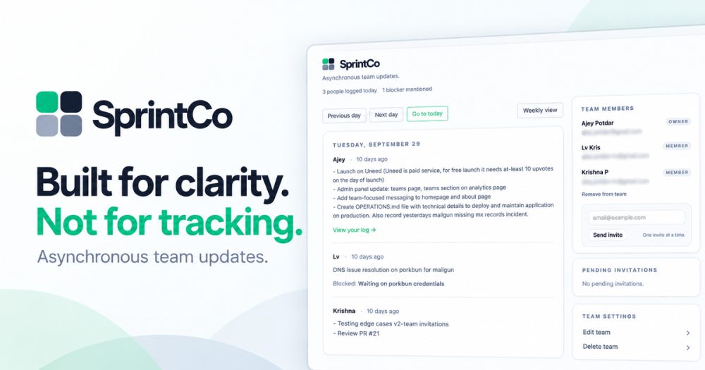 Its sharing image of sprintco.dev
