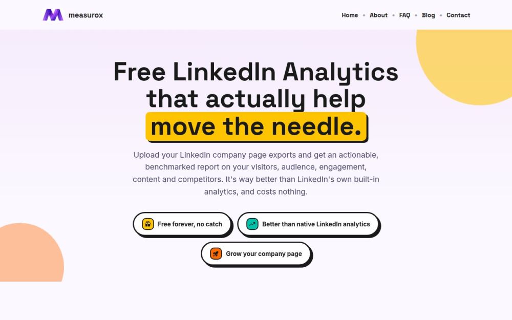 Screenshot of the homepage of measurox.com