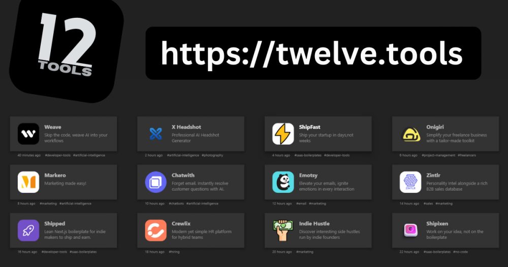 Its sharing image of twelve.tools