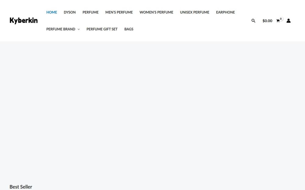 Screenshot of the homepage of kyberkin.com