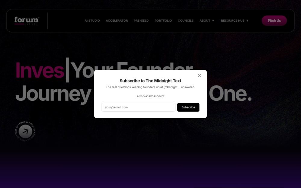Screenshot of the homepage of forumvc.com