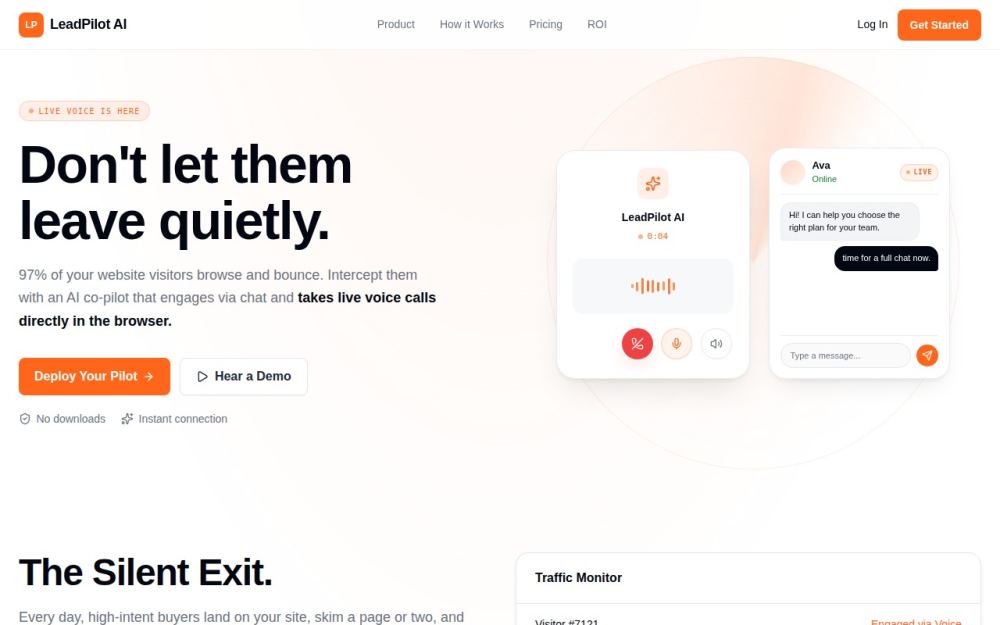 Screenshot of the homepage of leadpilotgrowth.com
