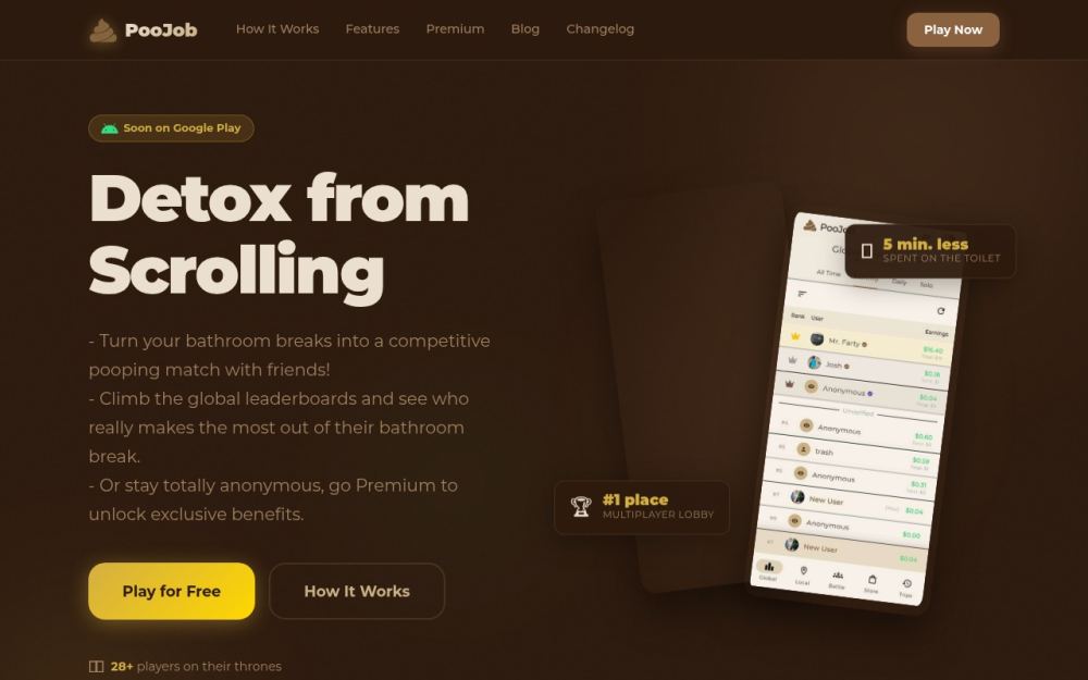 Screenshot of the homepage of poojob.com