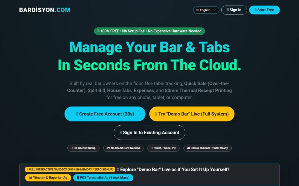 Screenshot of the homepage of bardisyon.com