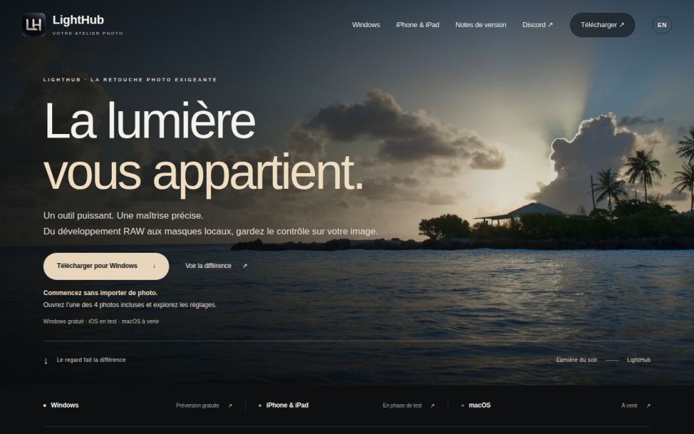 Screenshot of the homepage of getlighthub.com