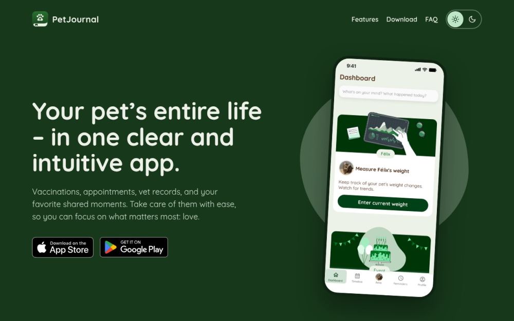Screenshot of the homepage of petjournal.hu