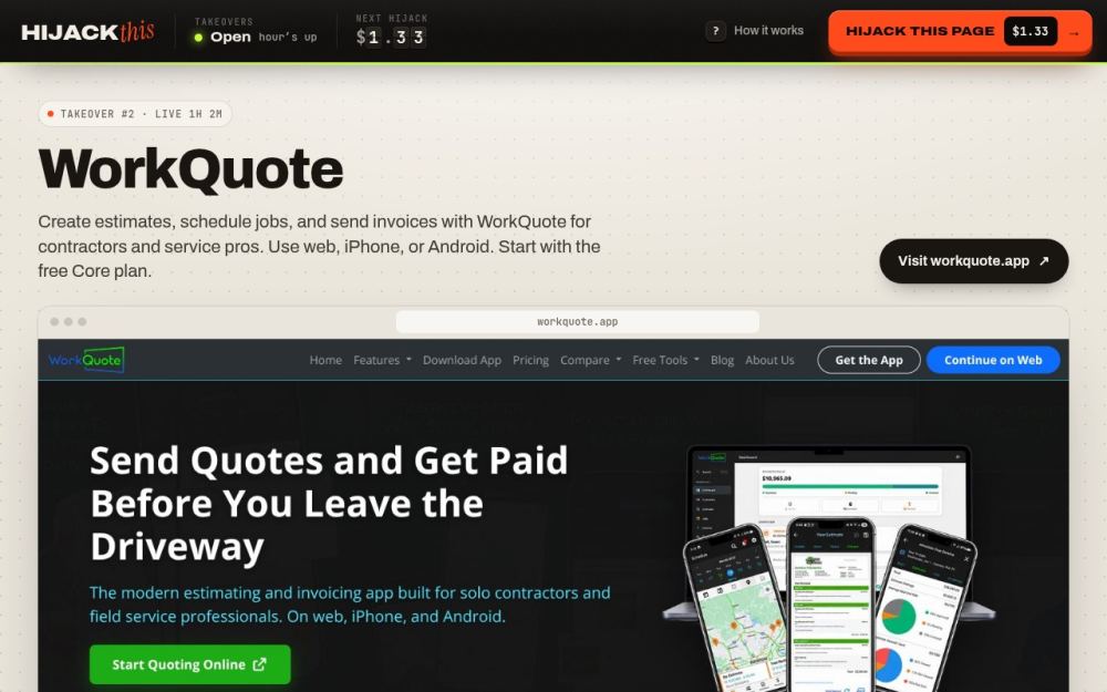 Screenshot of the homepage of hijackthis.lol