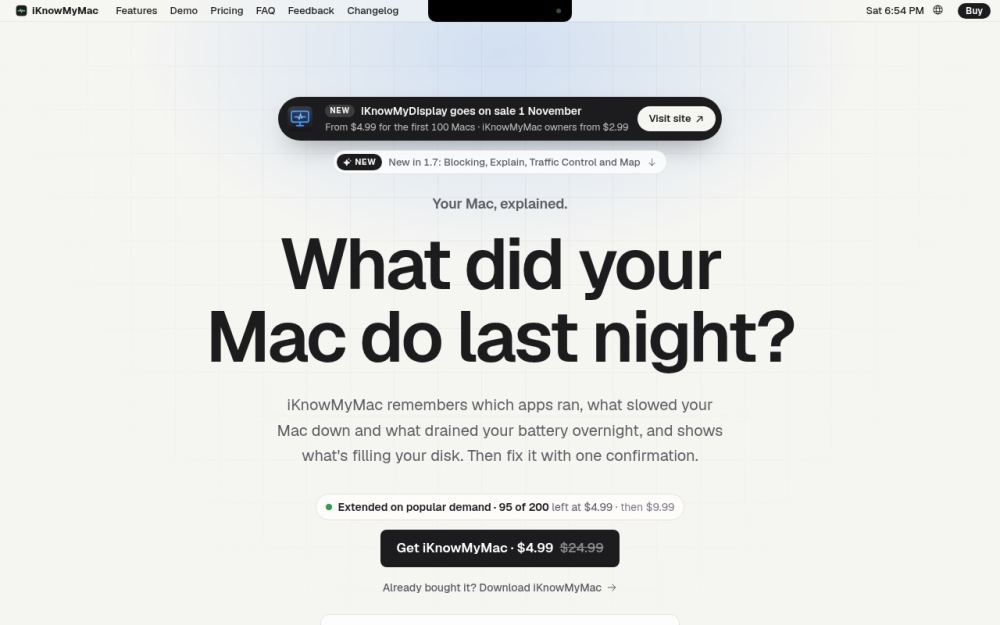 Screenshot of the homepage of iknowmymac.com