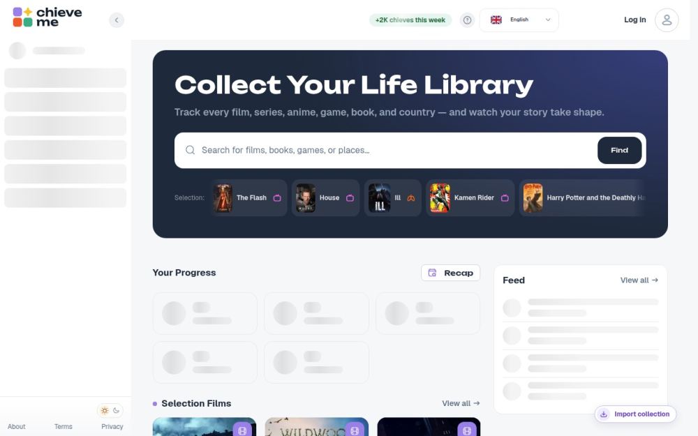 Screenshot of the homepage of chieveme.com