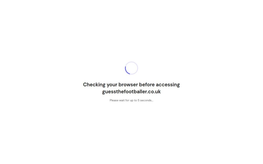 Screenshot of the homepage of guessthefootballer.co.uk