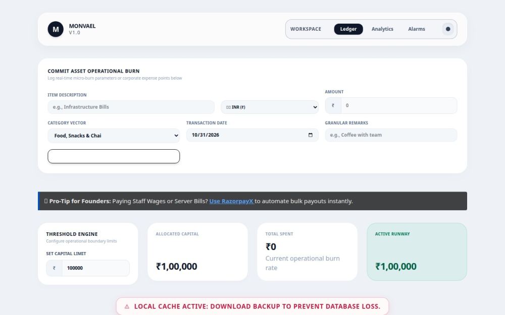 Screenshot of the homepage of monvael.in