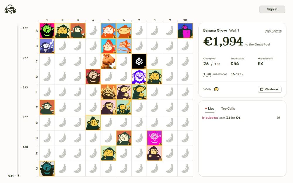 Screenshot of the homepage of criticalbananas.com