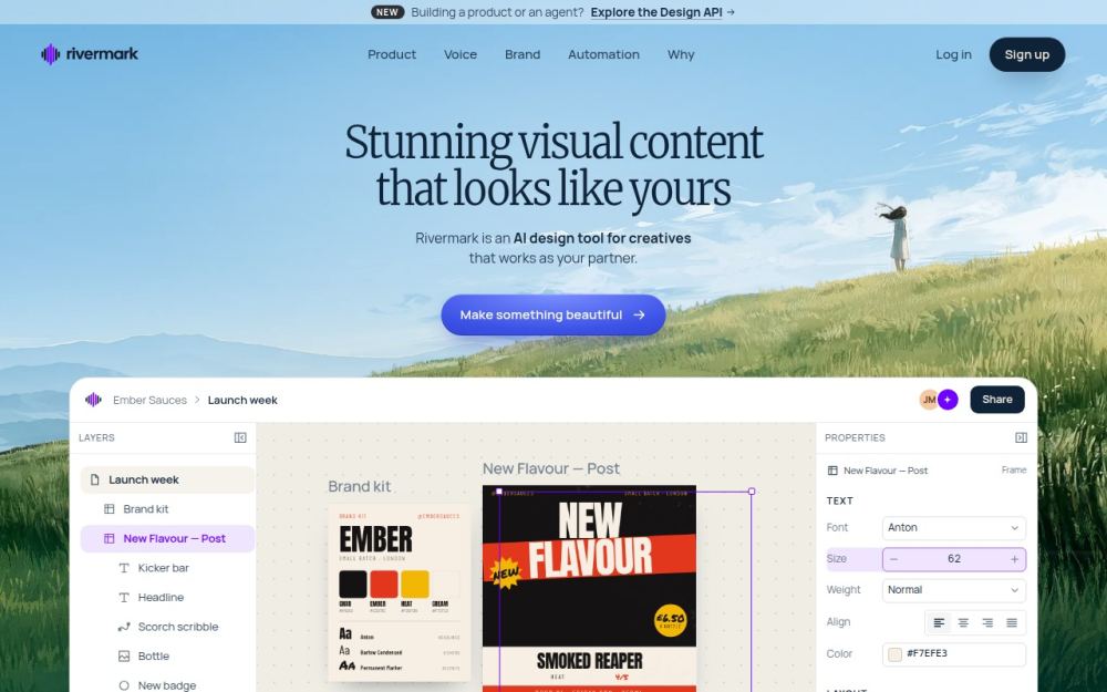 Screenshot of the homepage of rivermark.ai