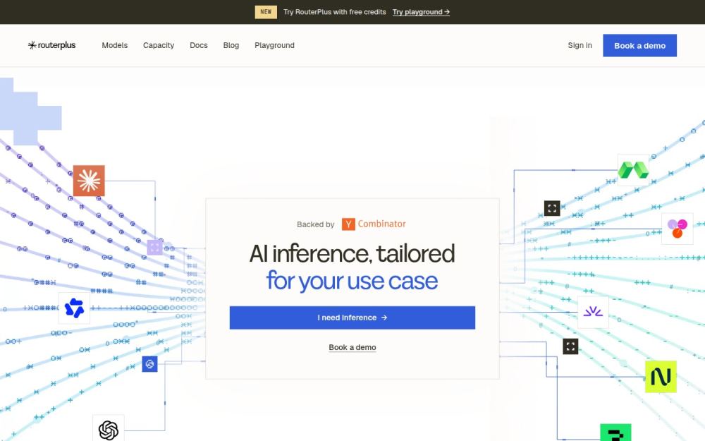 Screenshot of the homepage of routerplus.com