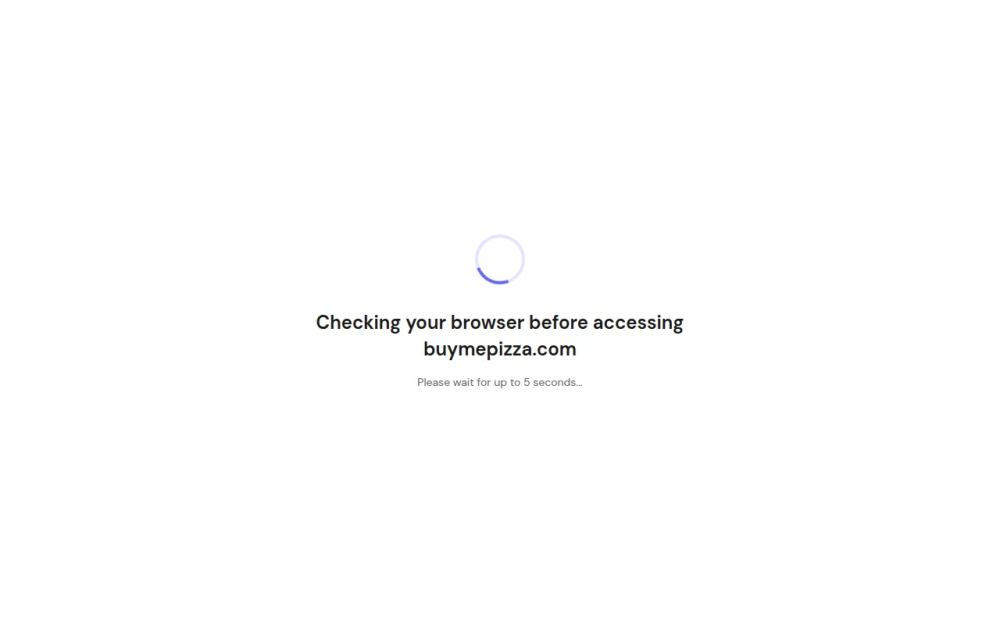 Screenshot of the homepage of buymepizza.com