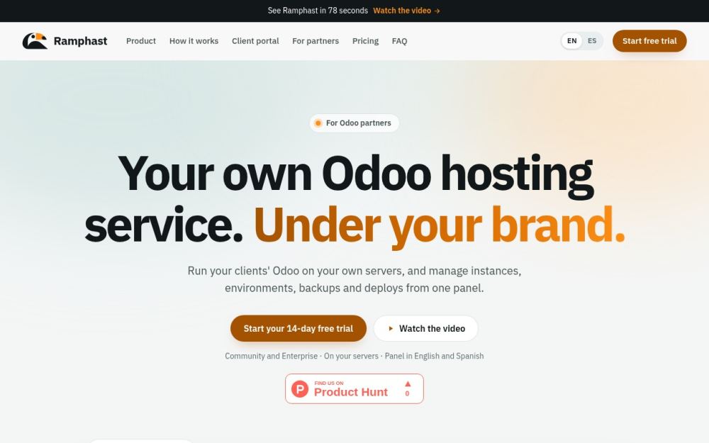 Screenshot of the homepage of ramphast.io